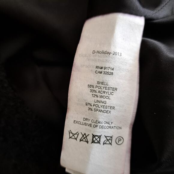 Armani Exchange Black Boucle Sleeveless Mini Dress Size 4 Work Party - Picture 9 of 9